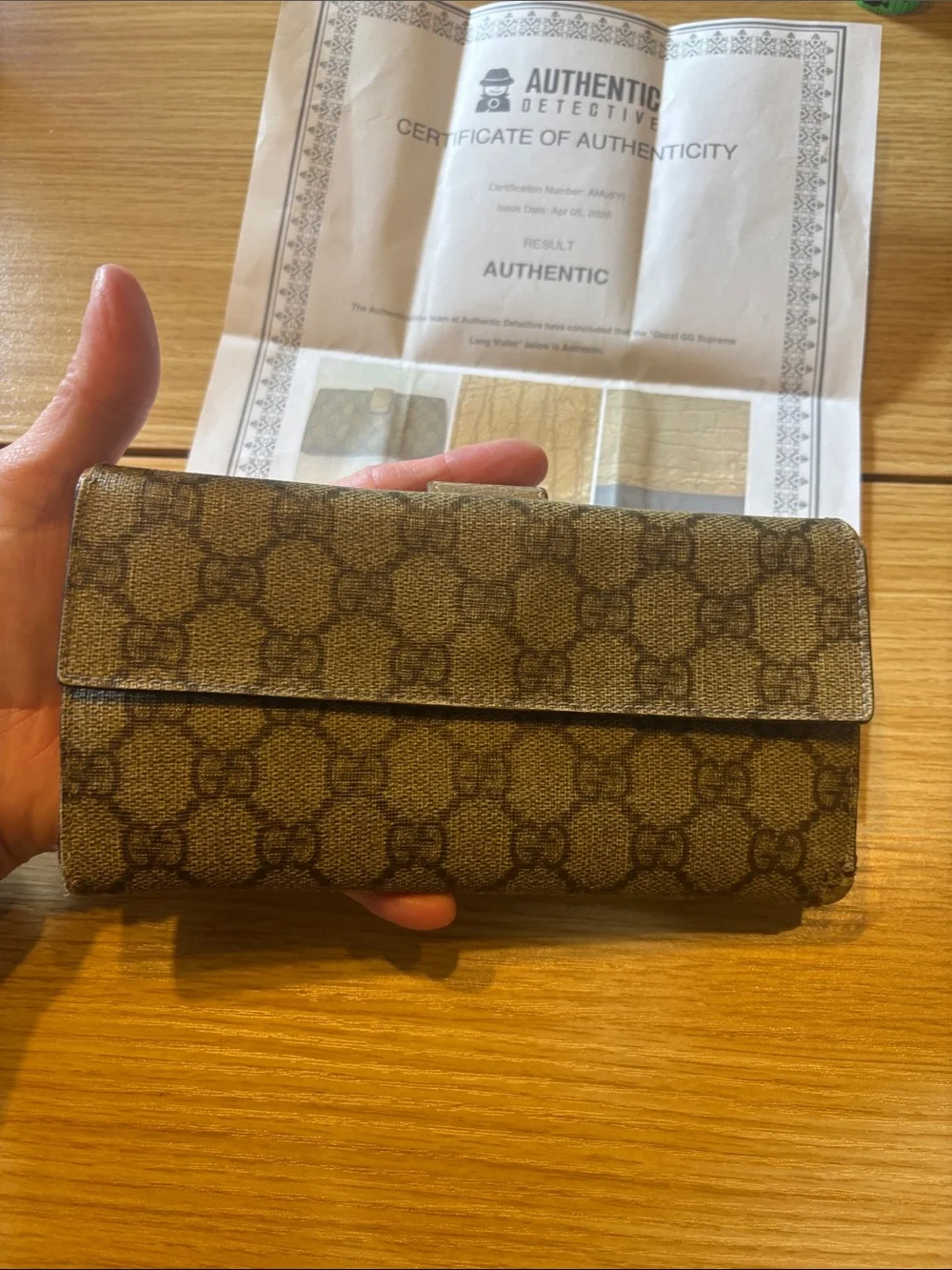 Gucci vintage limited Brown GG Supreme Continental Wallet with Gold-Tone Snap - Picture 8 of 17